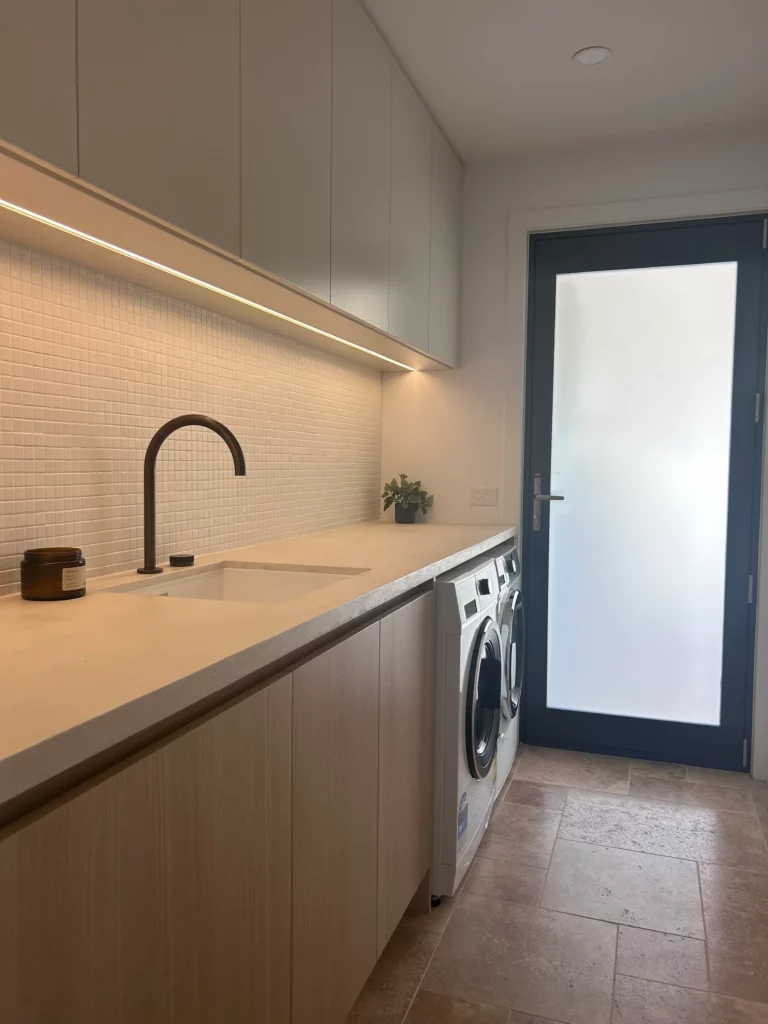 Modern laundry room with washer