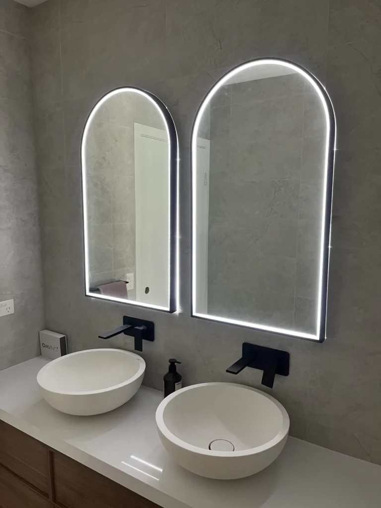 Modern arched bathroom mirrors